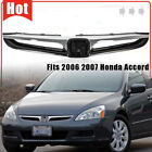 Fit For 2006 2007 Honda Accord Sedan Front Upper Grille Grill w/ Chrome Molding (For: 2007 Honda Accord)