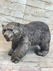 Large and Ferocious Bear by Barye Art Deco Wild Life Bronze Sculpture Figurine