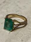 18kt Yellow Gold 2.54 CT Colombian Emerald And 1.1 CT Yellow Diamond Ring