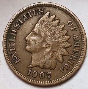 1907 FULL LIBERTY Indian Head Cent Penny SHARP COIN!!!