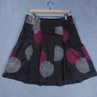 Ann Taylor Skirt Women's Size 10 Brown Floral Embroidered Pleated A-line