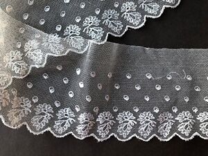 New ListingEarly 1800s hand needlerun lace yardage, small floral design reenactor/collector