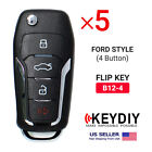 5x KEYDIY KD Universal Flip Remote Key Ford Style B-Series 4 Buttons B12-4