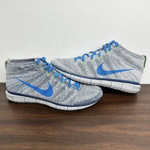 Nike Shoes Mens 12 Wolf Grey Blue Free Flyknit Chukka Running Gym 639700-002