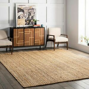 nuLOOM Hand Made Contemporary Natural Tan Braided Jute Area Rug