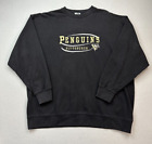 Vintage Pittsburg Penguins Sweatshirt Mens 2XL Black Gold Crewneck Pullover NHL