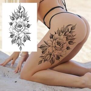 Temporary Tattoo Pretty Flower Design Half Sleeve Fake Women Arm Leg Thigh Back