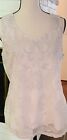Chicos Size 2 Large Top White Silver Knit Back NWOT