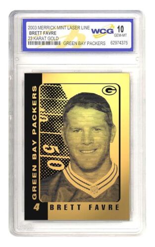 BRETT FAVRE Green Bay Packers Laser 23K GOLD CARD - GRADED GEM-MINT 10 *Lot of 5