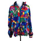 Tail Vintage 90s Jacket Womens Medium Colorful Full Zip Windbreaker Drawstring