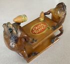 Old Carta Blanca Mexico Taxidermy Frogs Toads Drinking Advertisement Novelty