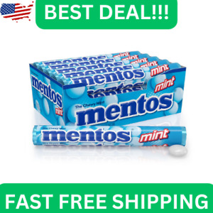 Mentos Chewy Mint Candy Roll, Mint, Non Melting, Party, 14 Pieces (Pack of 15)