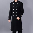 2022 Long trench coat men's winter warm trench coat woolen coat double breasted