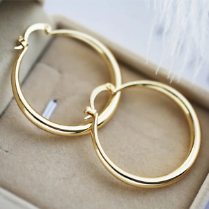 Large Size Gold, Rose, Silver Plated Hoop Earrings Fashion Jewelry For Women