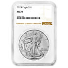 2024 $1 American Silver Eagle NGC MS70 Brown Label