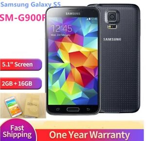 Samsung Galaxy S5 SM-G900F Blcak White 4G LTE GSM Unlocked Cellphone-New Sealed