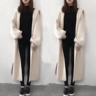 Womens Cashmere Wool Blend Hooded Knitted Sweater Coat Cardigan Oversize Elegant