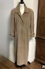 Vintage JH Collectibles Women Long Corduroy Trench Coat Tan S12