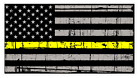 American Flag (E55) Thin Yellow Line Dispatch Vinyl Decal Sticker Distressed Car