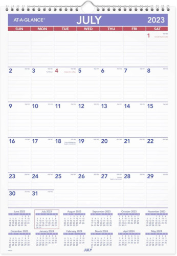 Calendario Academico De Pared 2023-2024 Mensual 12