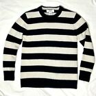 Magaschoni Striped Cashmere Crewneck Sweater size S Monochrome Wool