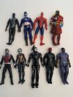Lot of 9 Marvel Avengers Movie 6” Figures Black Panther Spider-Man Iron Man