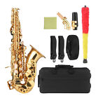 Soprano Saxophone Curved Bb Sax Brass Gold Lacquer + Carry Case Accessories Q7A4