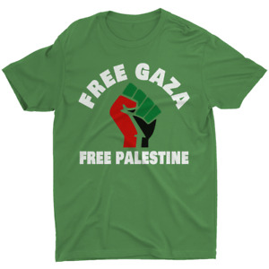 Free Gaza Free Palestine T-Shirt Palestinians Flag Fist Political Men's T Shirt