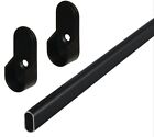4 ProPack Premium Oval Wardrobe Closet Rod Tube with End Supports Black