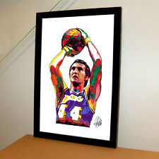 Jerry West Los Angeles Lakers Basketball Sports Poster Print Wall Art 11x17