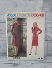 Vintage Vogue American Designers Uncut Pattern Kasper 2559 Coat Belt Dress Sz 12
