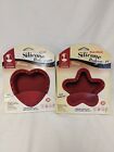 Star & Heart Shaped Silicone Bakeware Baker's advantage By Roshco Non-stick