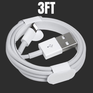 For iPhone 6 7 8 Plus 11 12 Pro XR XS Max USB Charger Fast Charging Cable 3 FT