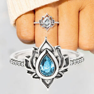 Fashion Cubic Zirconia Wedding Jewelry 925 Silver Ring Women Gifts Size 6-10