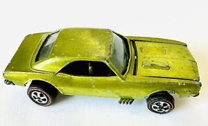 Hot Wheels Redline 1968 Custom Camaro US Lime All Original Casting