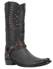 Dingo War Eagle Studded Square Toe Cowboy Mens Black Casual Boots DI851-BLK