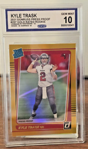New Listing2021 DONRUSS KYLE TRASK RATED ROOKIE Gold PRESS PROOF PREMIUM #257 Gem Mint 10