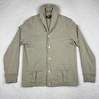 Polo Ralph Lauren Sweater Mens Large Gray Cardigan Shawl Collar Button Up Cotton
