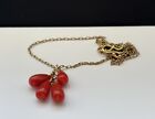 Ten Thousand Things 18k Gold Rare Red Coral Briolette Cluster Necklace