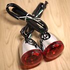 Chrome Deuce/Bullet Rear Red Turn Signals For Harley Softail Dyna Breakout