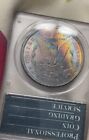 1886 Morgan Silver Dollar PCGS MS 64 CAC Rattler Rainbow Toned Colorful Toning