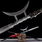 Chinese KungFu Spear Halberd Sword Hand Forged Folded Steel Spearhead Battle