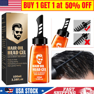 2024 Hair Oil Head Gel, Hair Gel for Men, 2 in 1 Hair Wax Comb BEST for Men USA