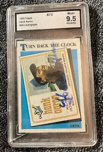 HANK AARON 1989 TOPPS TURN BACK THE CLOCK AUTOGRAPHED BCG MINT+ 9.5