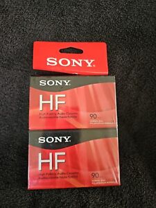 SONY HF 90 Minute Blank Audio Cassette Tapes High Fidelity Sealed Lot of 2