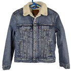 Levis Premium Denim Jacket Sherpa Lined Jean Ex-boyfriend Trucker Women's Sz XS