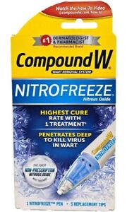 Compound W Wart Removal System Nitro Freeze 1 Pen 5 Tips Penetrates Deep NEW
