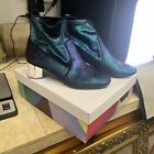 Katy Perry Block Heeled Ankle Boots - The Daina - (Size 8.5M) Iridescent velvet