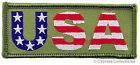 USA PATCH AMERICAN FLAG PATRIOTIC embroidered iron-on GREEN FLAG EMBLEM INSIGNIA