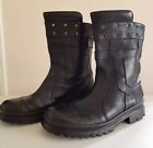 Gianni Versace Men's Black Leather Motorcycle Military Boots